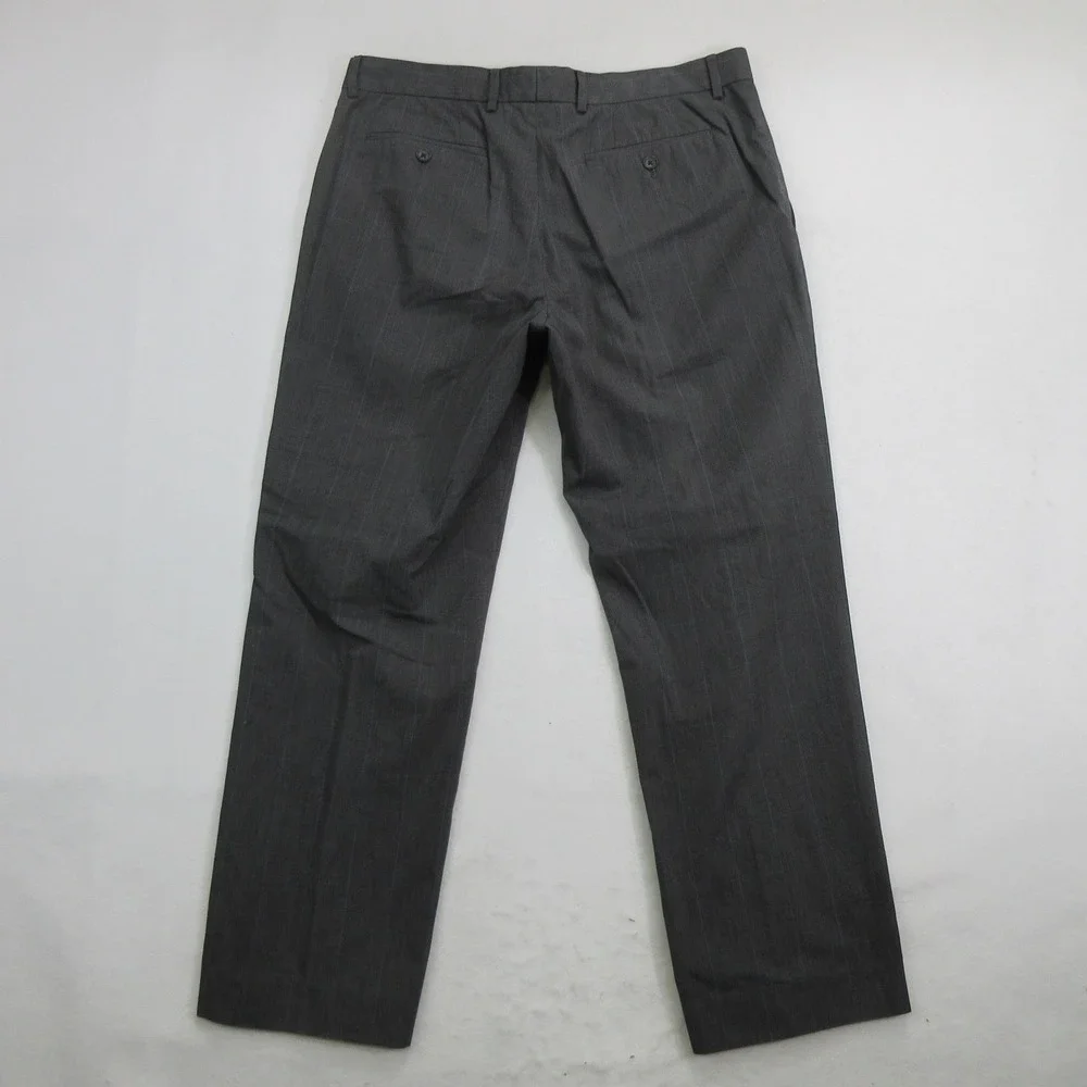 Banana Republic Men's Dress Pants 34x29 Classic Fit Gray Striped Cotton